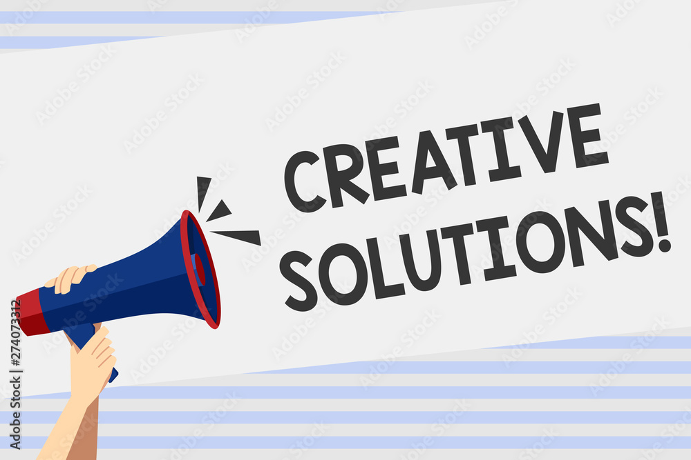 Fototapete writing note showing creative solutions. business photo showcasing mental process of creating unique