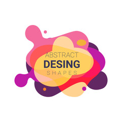 Colorful graphic elements with abstract design shapes lettering. Creative background. Dynamic effect. Futuristic technology style. Motion