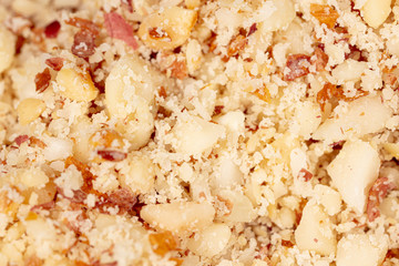 Ground peanuts as an abstract background