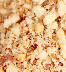 Ground peanuts as an abstract background