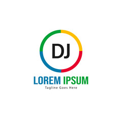 DJ Letter Logo Design. Creative Modern DJ Letters Icon Illustration