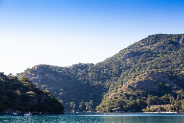 Lagoon and mountains on Mediterranean