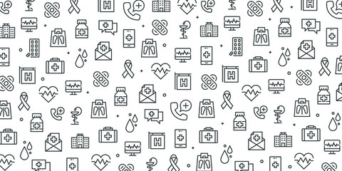 HEALTHCARE AND MEDICINE SEAMLESS PATTERN