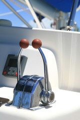 forward and reverse levers on a sailing yacht © allister