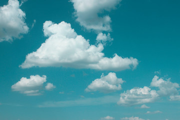 Beautiful Clouds Over Blue Sky Background. Nature, Landscape Concept. Beautiful Sky Background.