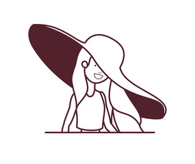 silhouette of woman with swimsuit on white background