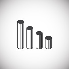 Down chart icon on background for graphic and web design. Simple illustration. Internet concept symbol for website button or mobile app.