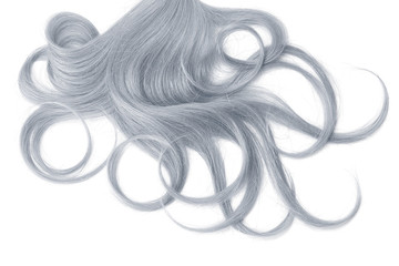 Curly blond hair isolated on white background. Circle shape