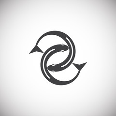 Seafood related icon on background for graphic and web design. Simple illustration. Internet concept symbol for website button or mobile app.