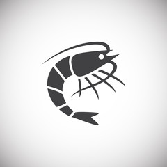 Seafood related icon on background for graphic and web design. Simple illustration. Internet concept symbol for website button or mobile app.
