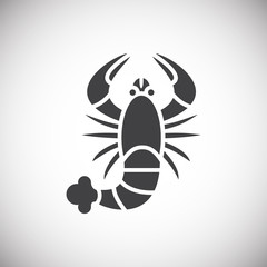 Seafood related icon on background for graphic and web design. Simple illustration. Internet concept symbol for website button or mobile app.