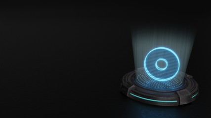 3d hologram symbol of dot circle icon render