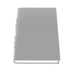Gray book. 3d rendering illustration isolated