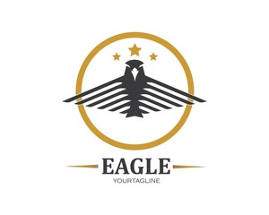 Fototapeta premium falcon,eagle logo icon vector illustration design