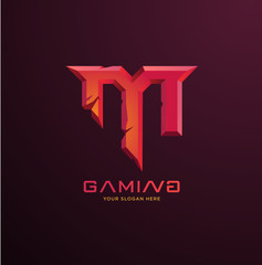 Initial letter M gaming esports style logo template © Anjar G