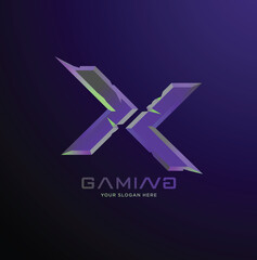 Initial letter X gaming esports style logo template © Anjar G