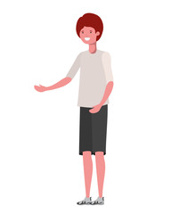 young man standing in white background