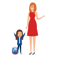 happy student girl with female teacher