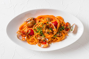 パスタ　ボンゴレSpaghetti with clam and tomato 