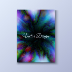 Abstract art cover, dark chaotic texture. Vector flyer design