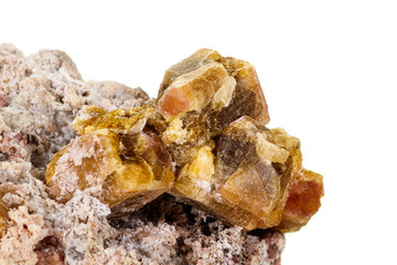 macro mineral tourmaline stone on white background