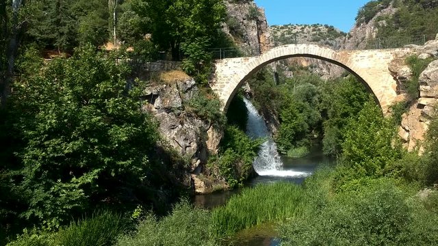 Cilandras Bridge and Waterfall in Usak, Turkey