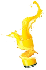Fotobehang orange juice splash isolated © lotus_studio