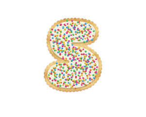 Letter S made of cookie isolated on white background