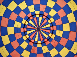 Colorful inside of a hot air balloon