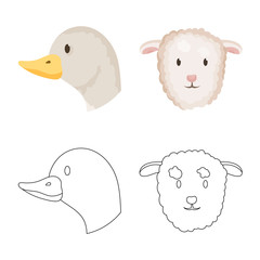 Isolated object of agriculture and breeding icon. Set of agriculture and organic stock symbol for web.