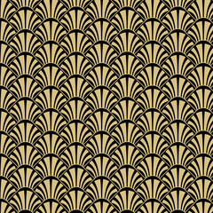 Geometric Art Deco Shell Pattern Background Design