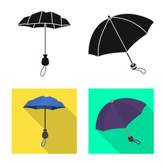 Vector design of protection and closed sign. Collection of protection and rainy stock vector illustration.