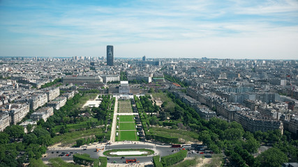 Paris, France - circa May, 2017: Montparnasse tower is the highest building with a restaurant and...