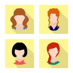 Vector illustration of avatar and dummy logo. Set of avatar and figure vector icon for stock.