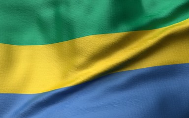 3D Illustration of Gabon Flag