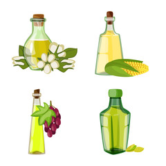 Isolated object of bottle and glass logo. Set of bottle and agriculture vector icon for stock.