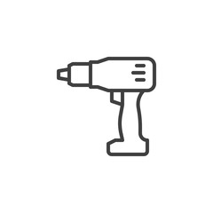 Electric screwdriver line icon. linear style sign for mobile concept and web design. Cordless drill outline vector icon. Symbol, logo illustration. Vector graphics