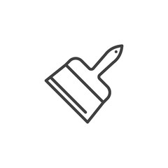 Putty knife tool line icon. linear style sign for mobile concept and web design. Scraper spatula outline vector icon. Symbol, logo illustration. Vector graphics