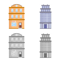 Vector design of municipal and center icon. Set of municipal and estate vector icon for stock.