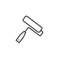 Paint roller line icon. linear style sign for mobile concept and web design. Home repair tool outline vector icon. Symbol, logo illustration. Vector graphics
