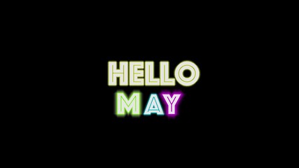the word Hello may written in glowing colorful text. greeting card , education concept