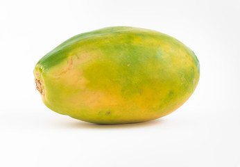 ripe papaya isolated on a white background.