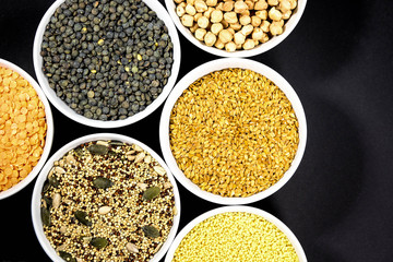 Sunflower Chia Linseed Couscous Chickpeas Red Green Lentils Seeds