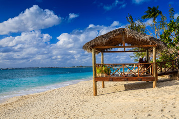 Lovely beach cabana on glorious sandy beach