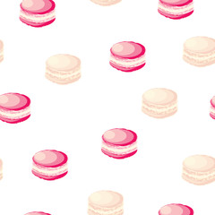 seamless pattern with pink macaroons vector - pastel colors theme