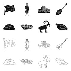 Vector illustration of culture and sightseeing logo. Set of culture and originality vector icon for stock.