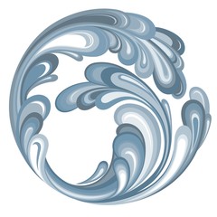 Vector water splash circle. Water Isolated Illustration