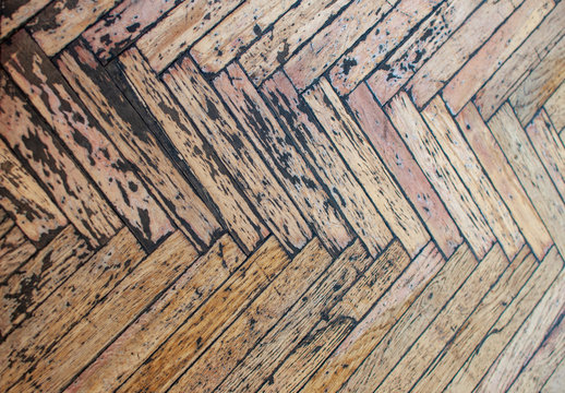 texture of old blackened parquet