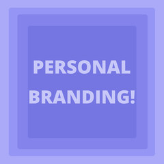 Handwriting text writing Personal Branding. Conceptual photo practice of showing marketing themselves and their careers Pattern of Concentric Square photo in Pastel Blue with Same Center Point