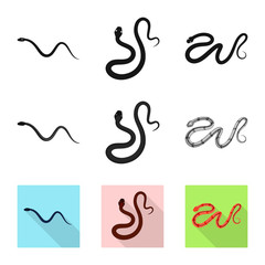 Isolated object of mammal and danger icon. Set of mammal and medicine stock symbol for web.